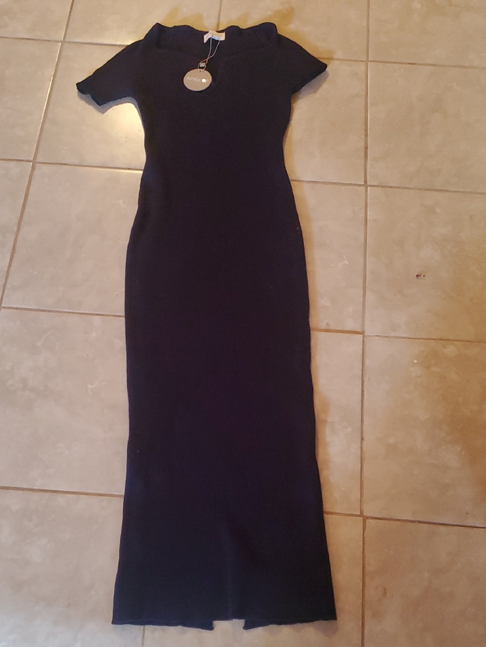 APRICOT Navy Short-Sleeve Maxi Dress